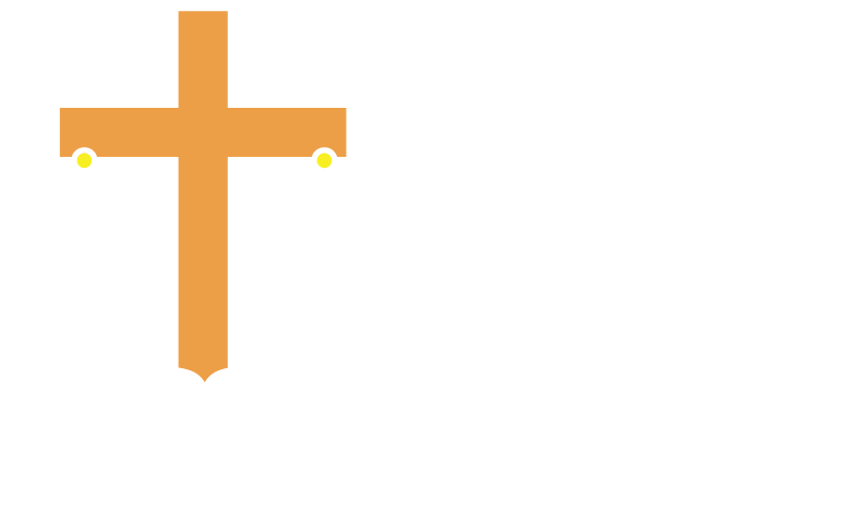 Cross with scale and Bible logo 