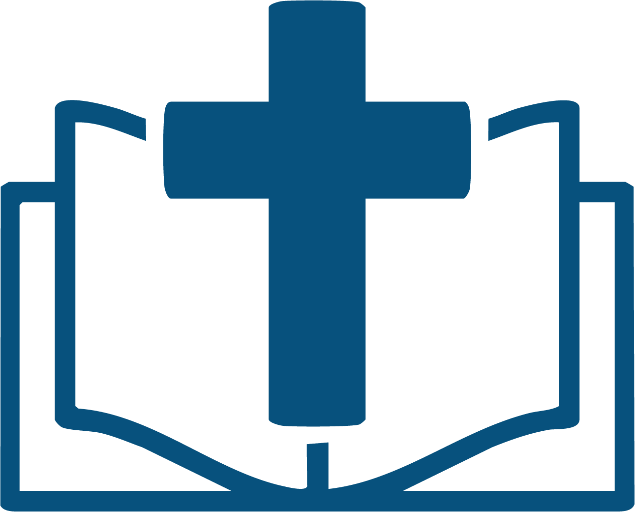 bible with cross in the center icon
