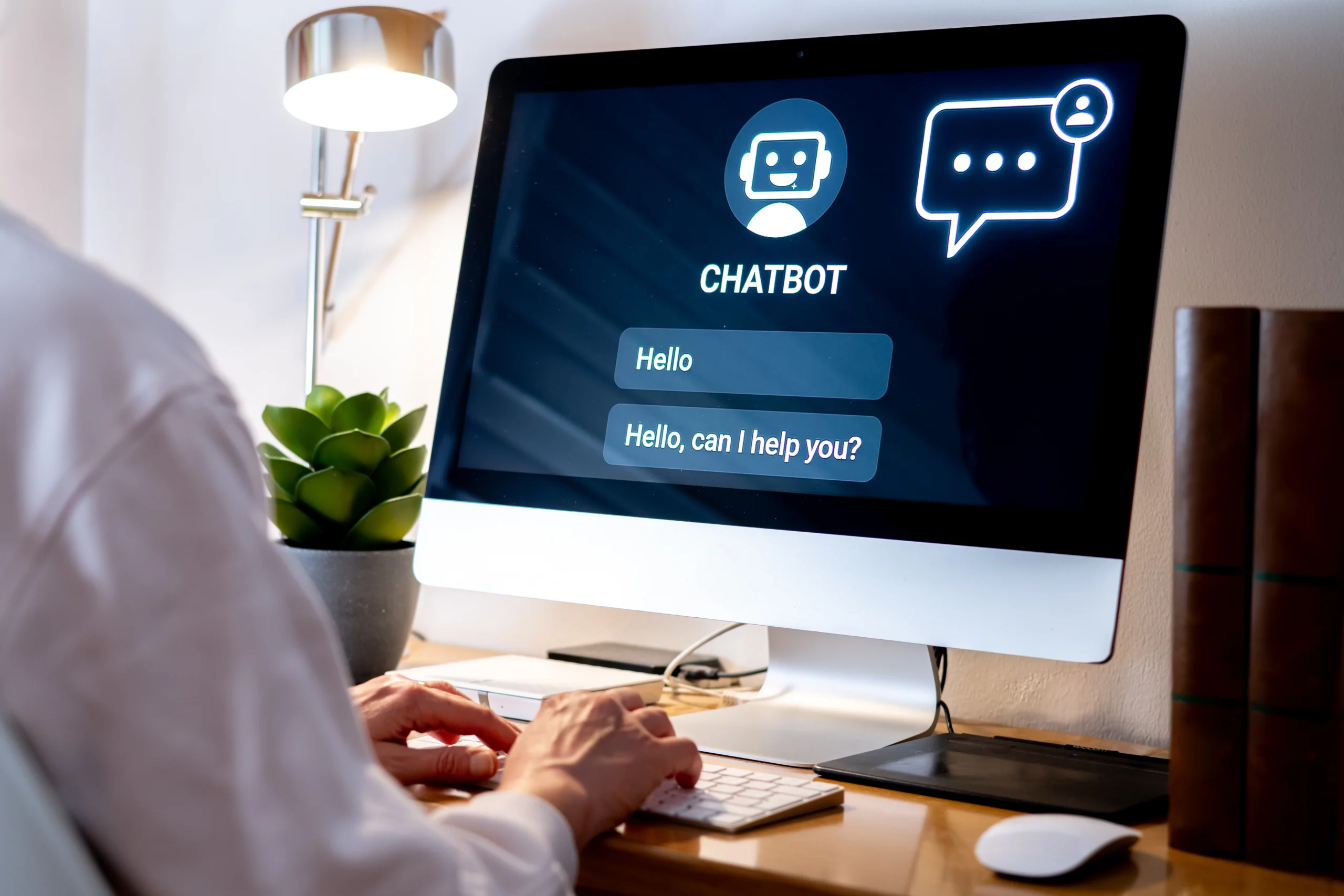 office worker using AI