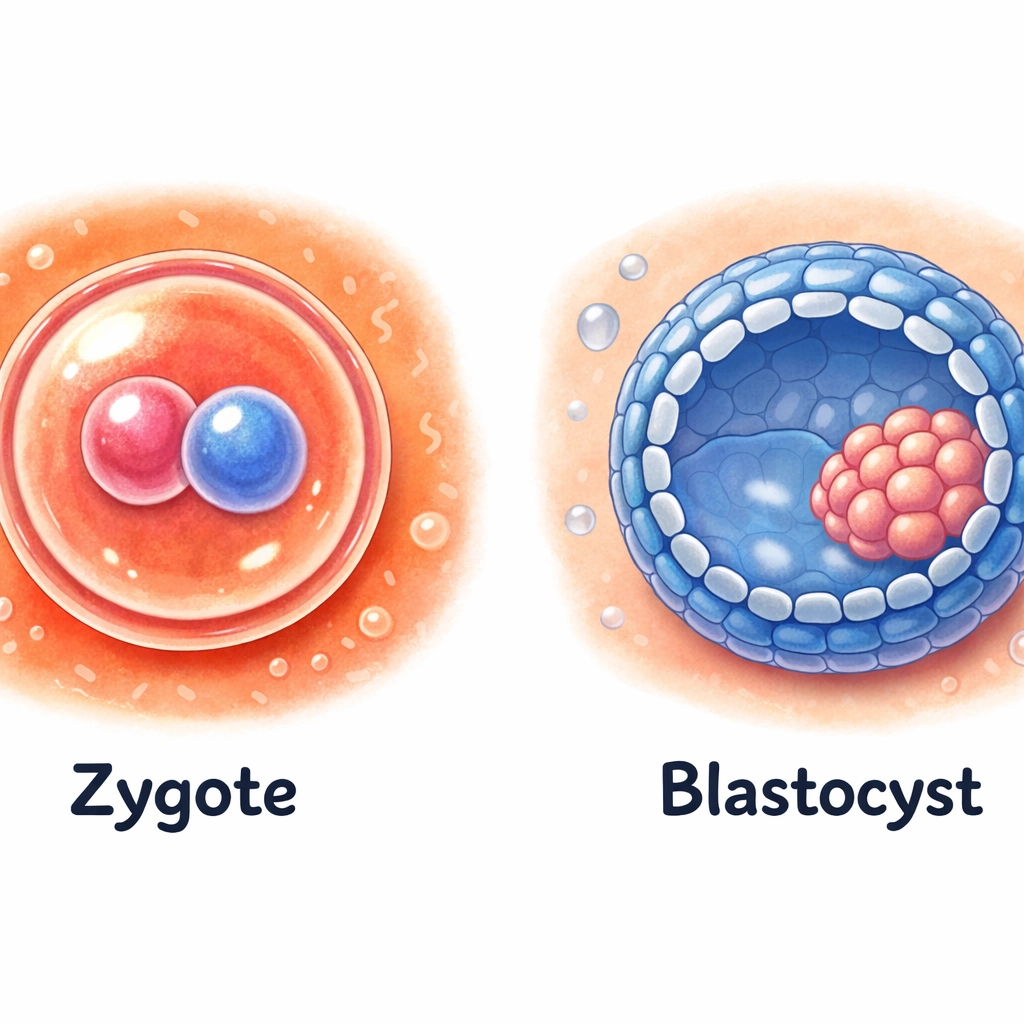 human zygote and blastocyst
