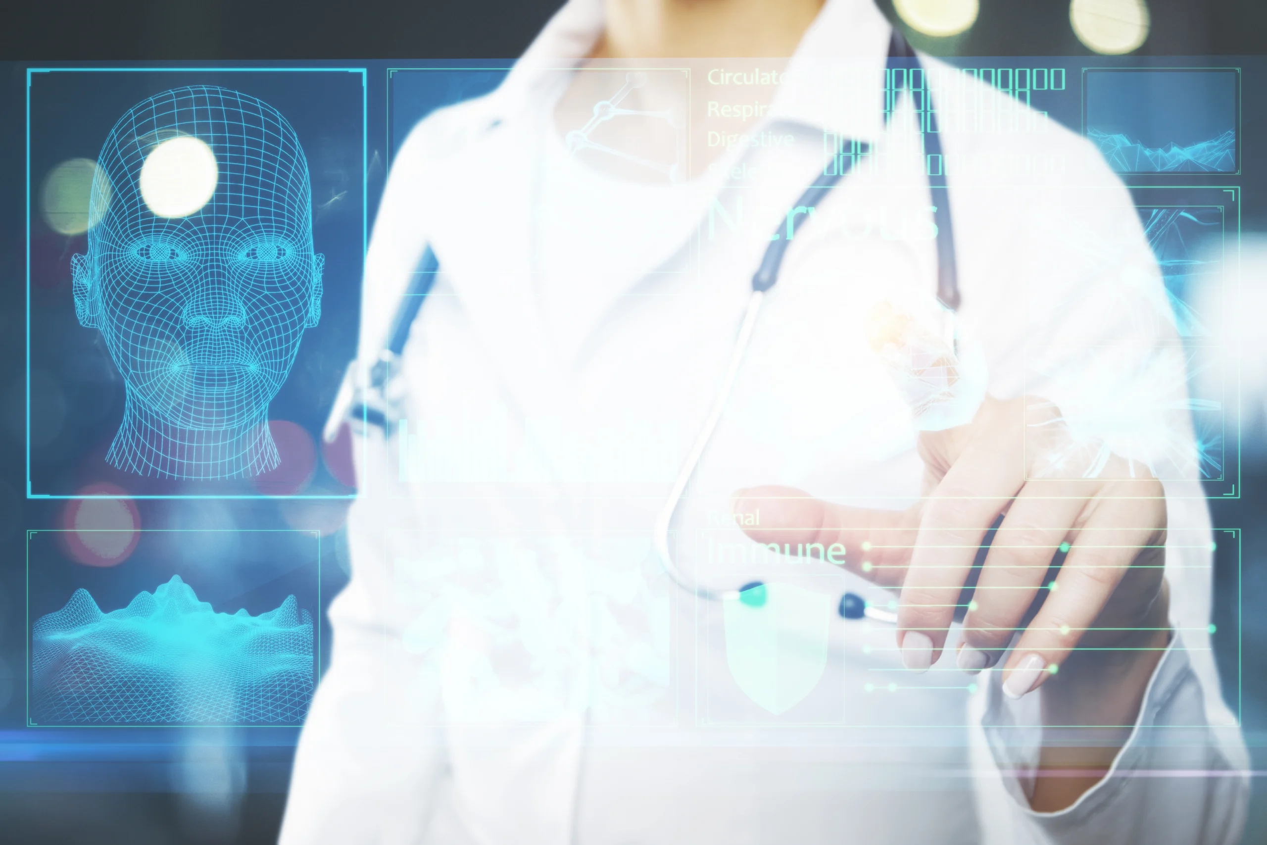 doctor using technology with finger 