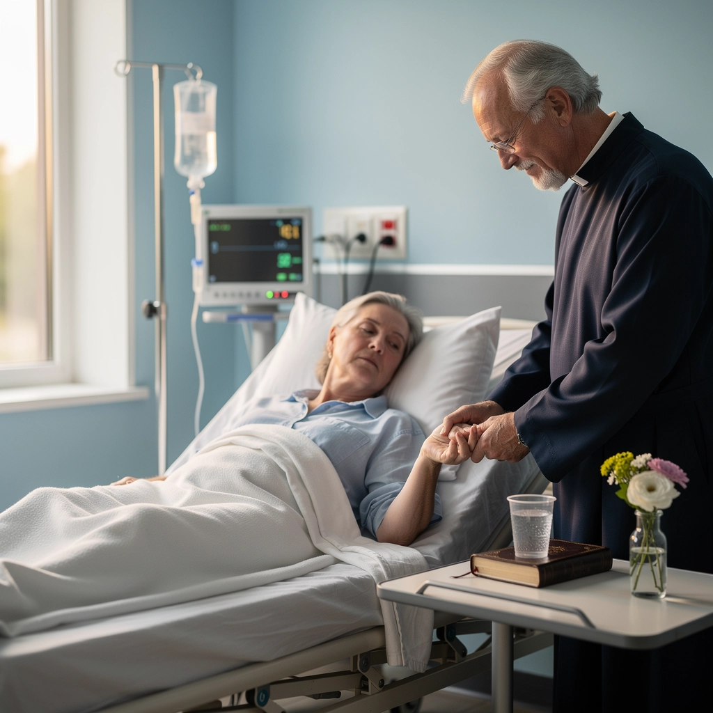 sick woman in the hospital with oxygen mask